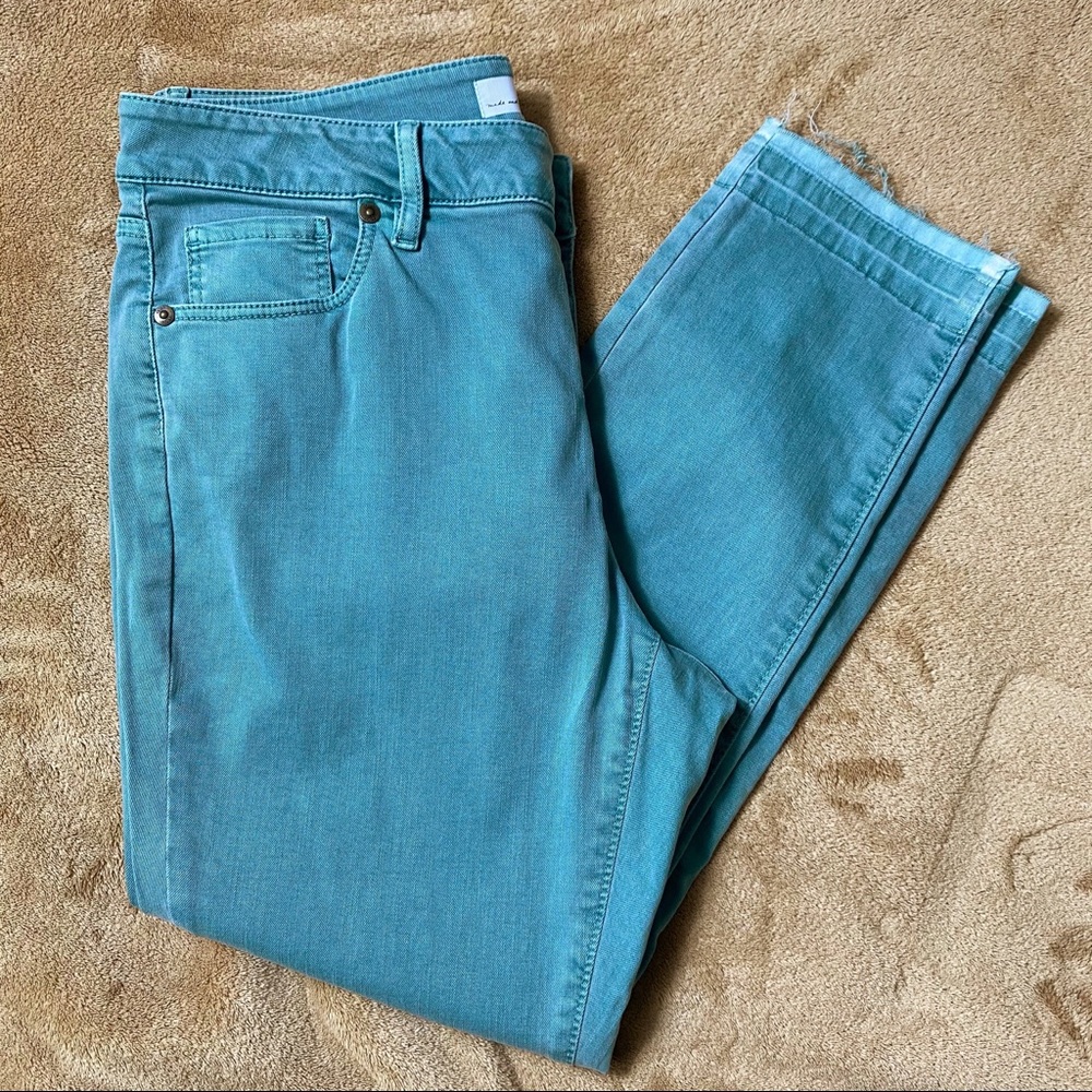 Loft Turquoise Green Skinny Jean Pant Size 8